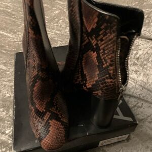 Brown Snakeskin Ankle Boots